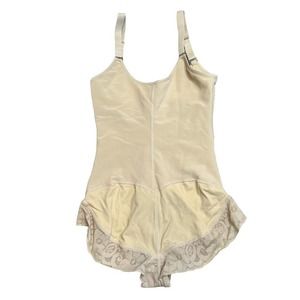 Shaperx Womens Shapewear Tummy Control Full Body Slimmer Zipper Beige Small